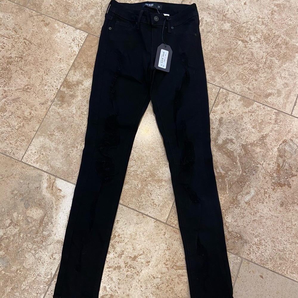 Just Black Distressed Skinny Jeans